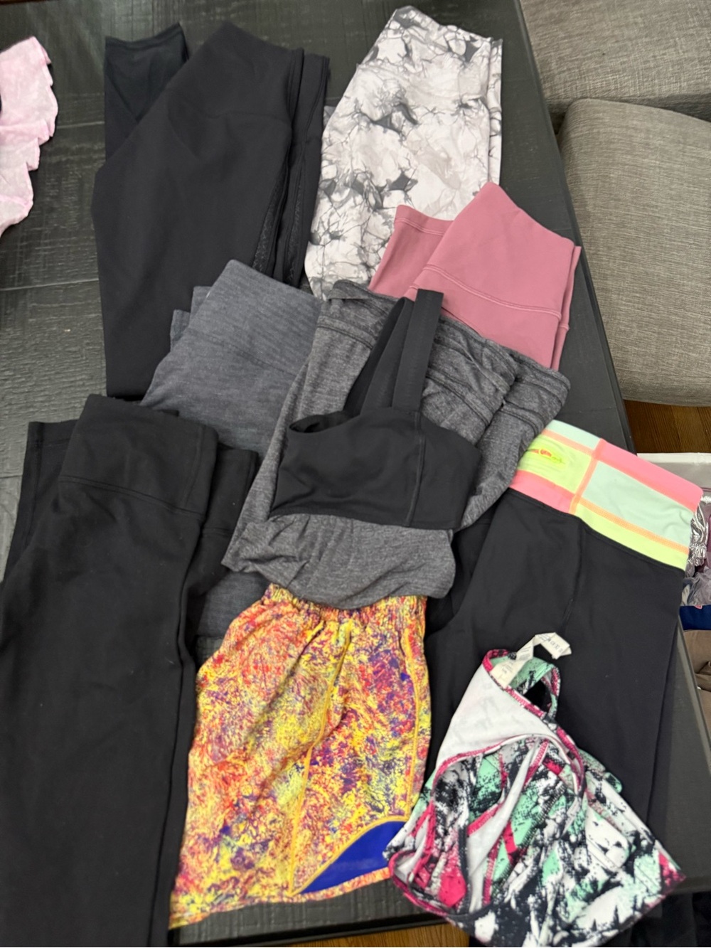 Lululemon Women’s Active Leggings and Shorts - Black, Gray, Pink - size 6 bundle